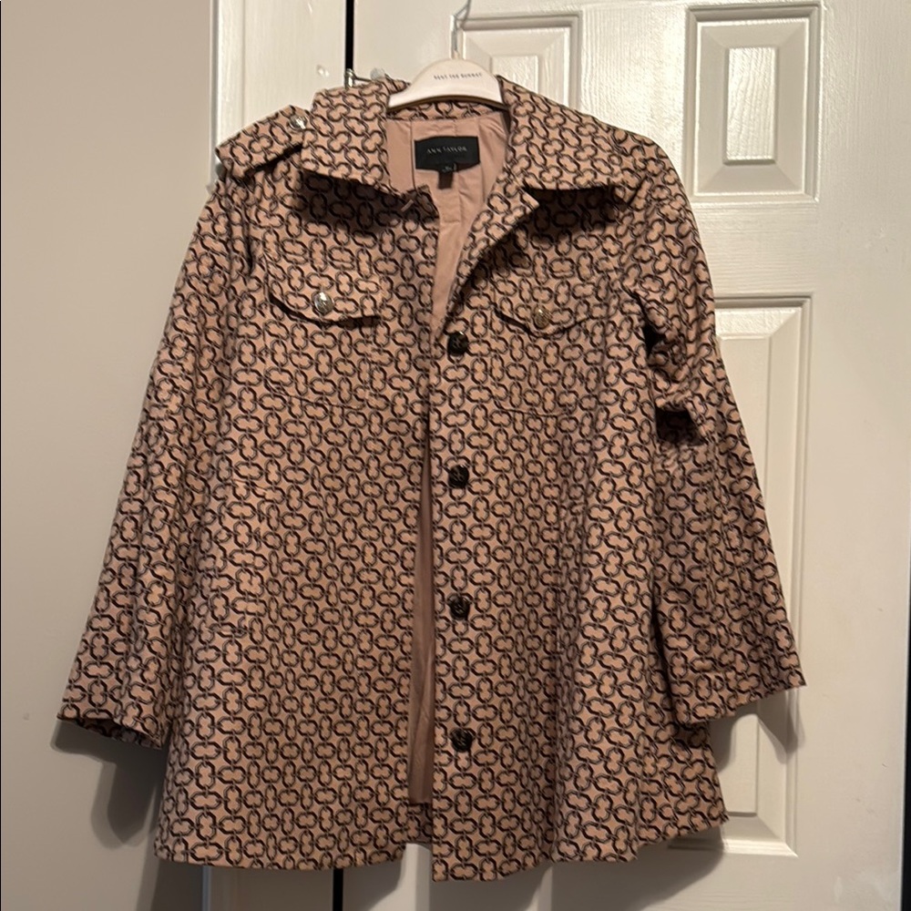 Ann Taylor Link Print Swing Coat